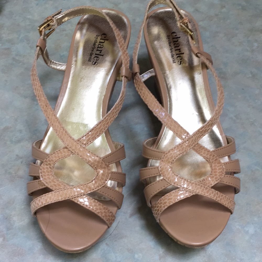 Charles David beige sandals (sz 7 1/2)